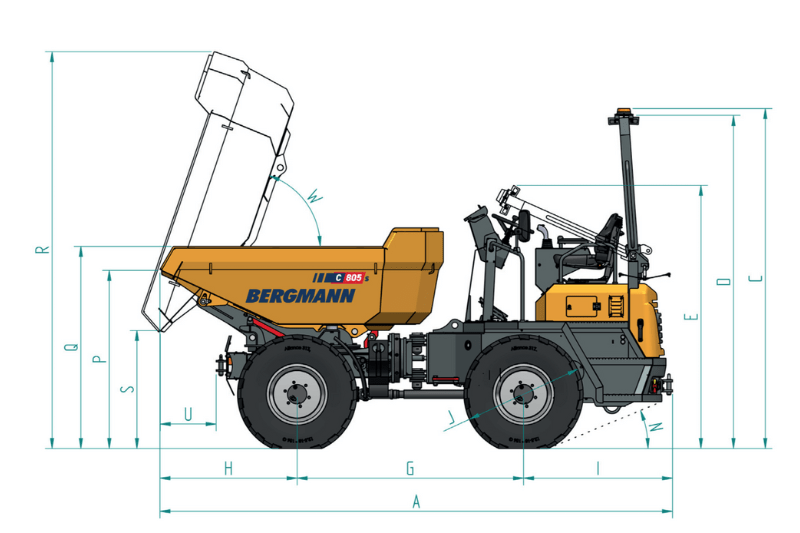 Eine technische Zeichnung des Bergmann C805s