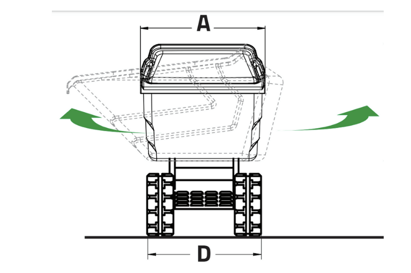 Technische Zeichnung 3 des Cormidi C13.85 RIX mit drehbarer Mulde