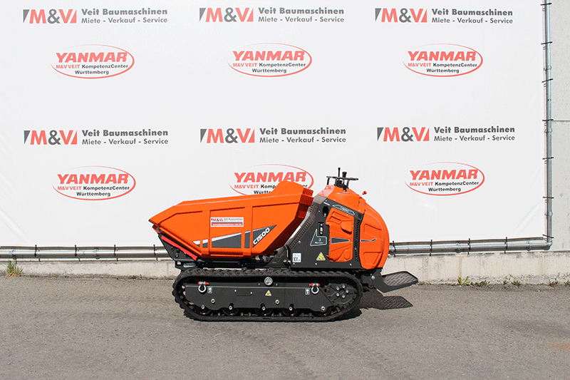 Seitenansicht des Cormidi C 1500 Kettendumpers – kompakte Abmessungen und robuste Bauweise für den professionellen Baustelleneinsatz
