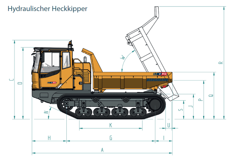 Zeichnung 2 des Heckkippers C912s von Bergmann