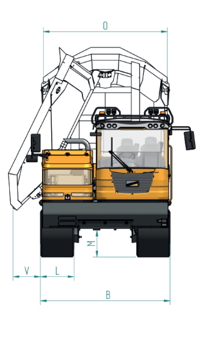 Eine technische Zeichnung des Bergmann C912s Kettendumpers