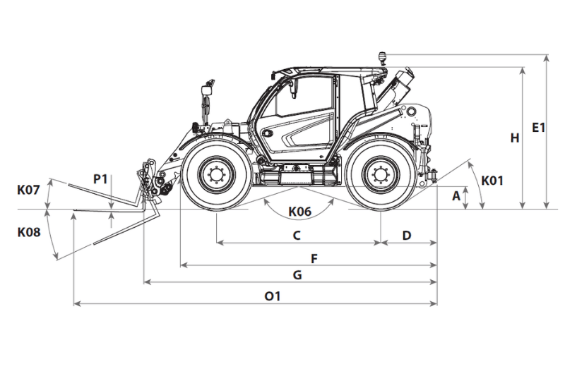 Abmessungen des Agri Plus 40.10 VS EVO2 GD von Dieci