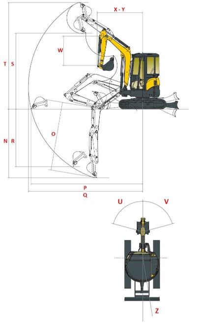 Zeichnungen des Yanmar ViO27-6