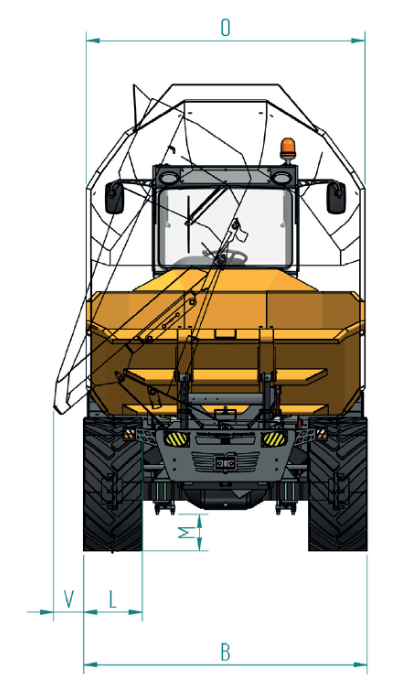 Technische Zeichnung 2 des Bergmann C810s Raddumpers