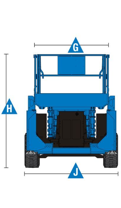 Technische Zeichnung 2 der Arbeitsbühne GS 3390 RT