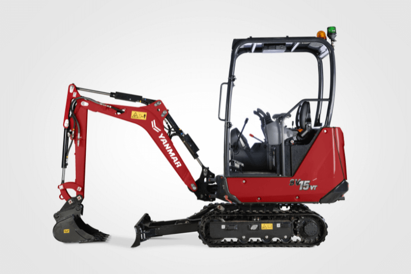 Seite des Minibaggers SV15VT von Yanmar