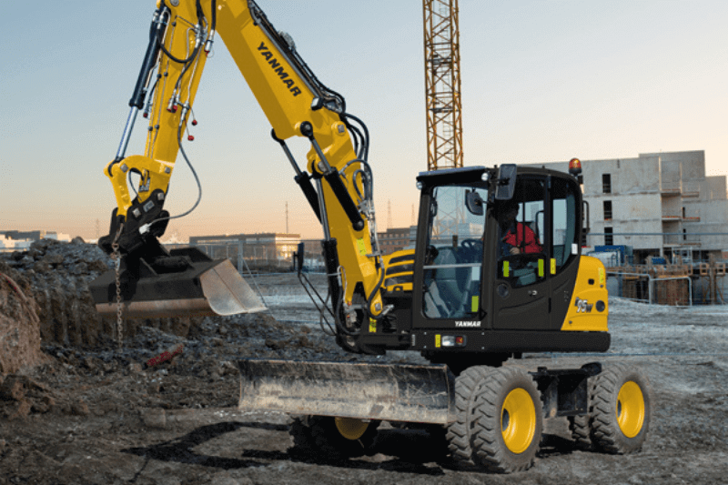 Arbeiten mit unserem B95W Mobilbagger