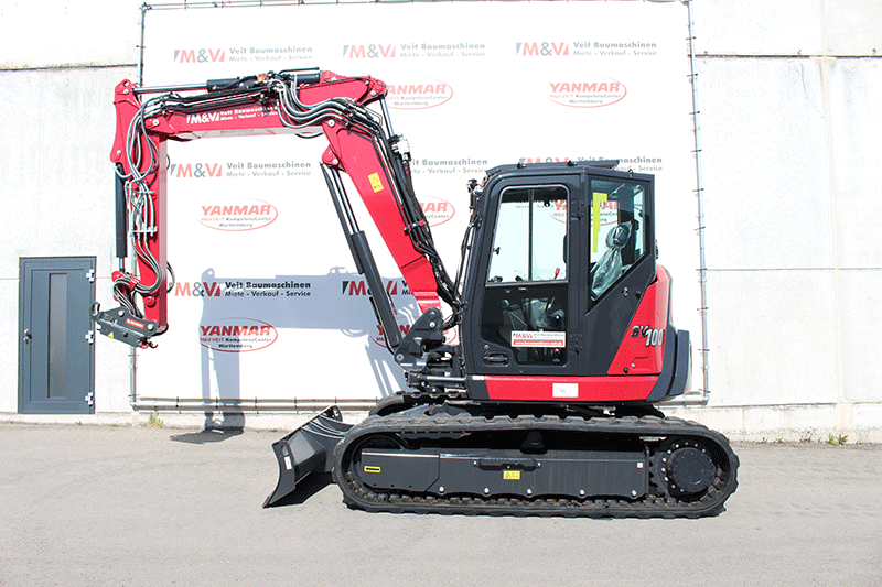 Seitenansicht des Yanmar SV100-7 2BB mit OQ 45