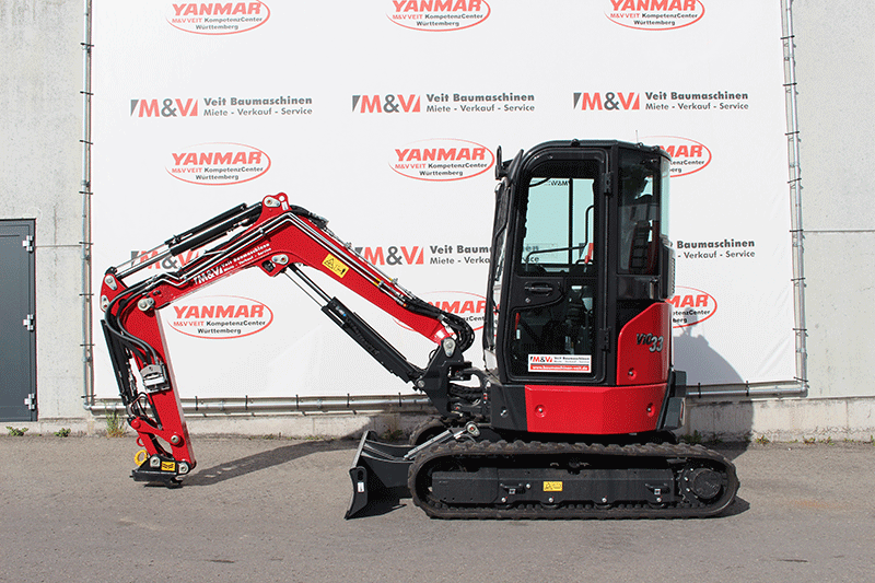 Yanmar Vio 33-7 Minibagger 3,3 t im Garten- und Landschaftsbau sowie Asphaltbau – kompakte Bauweise, präzises Arbeiten und ideal für enge Baustellen