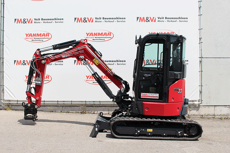 Yanmar Vio 33-7 Minibagger mit Powertilt – kompakter, leistungsstarker Bagger für präzise Arbeiten auf engen Baustellen und im GaLa-Bau